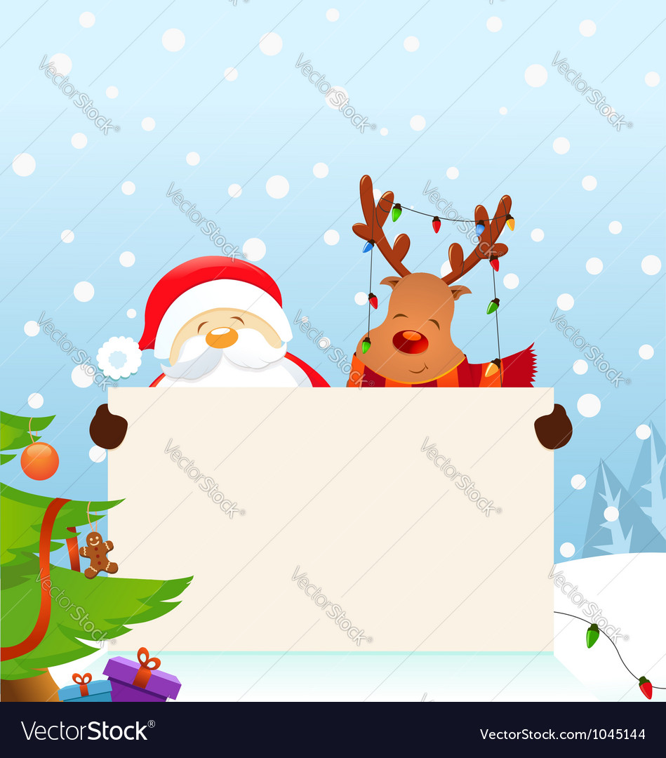 Reindeer Santa Message Royalty Free Vector Image