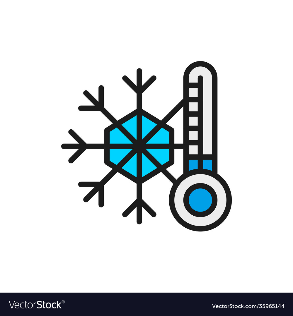 Snowflake with a thermometer low temperature vector image Snowflake with a thermometer low temperature