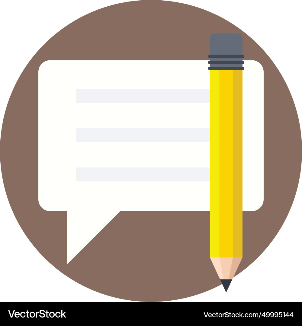 Write bubble flat icon Royalty Free Vector Image