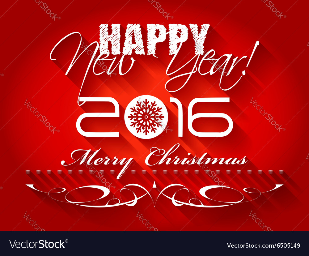 2016 happy new year and card merry christmas