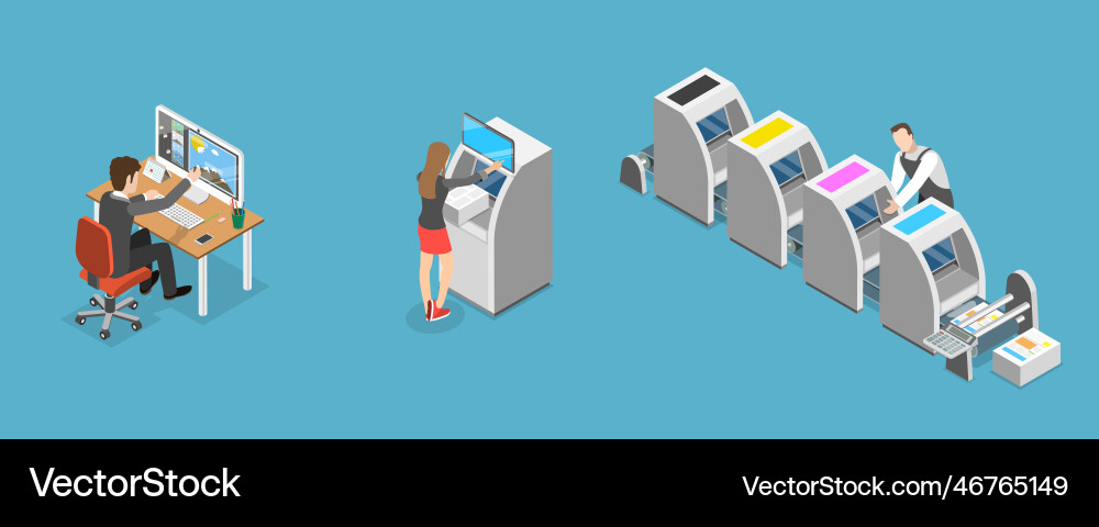 3d isometric flat conceptual Royalty Free Vector Image