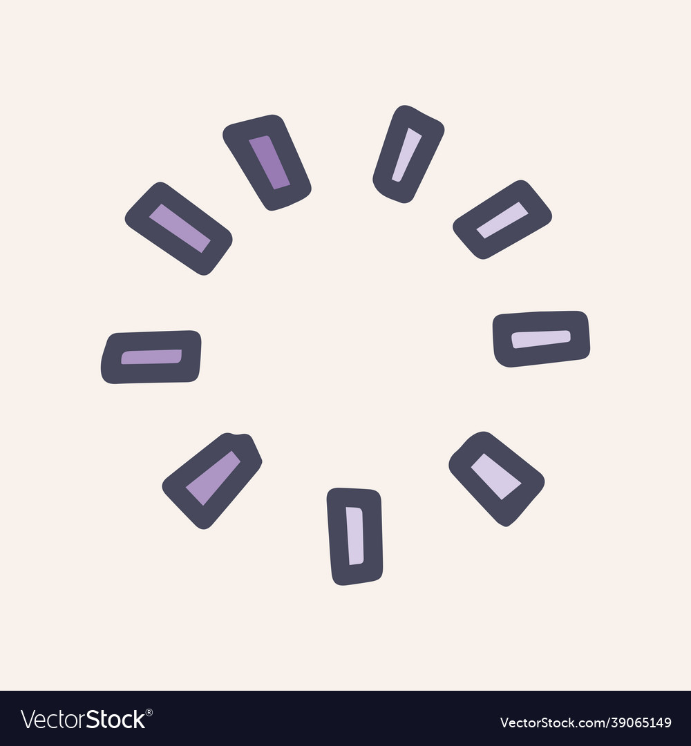 Circle loading color doodle simple icon vector image Circle loading color doodle simple icon