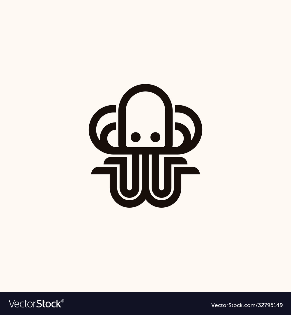 Creative professional trendy octopus line logo Vector Image