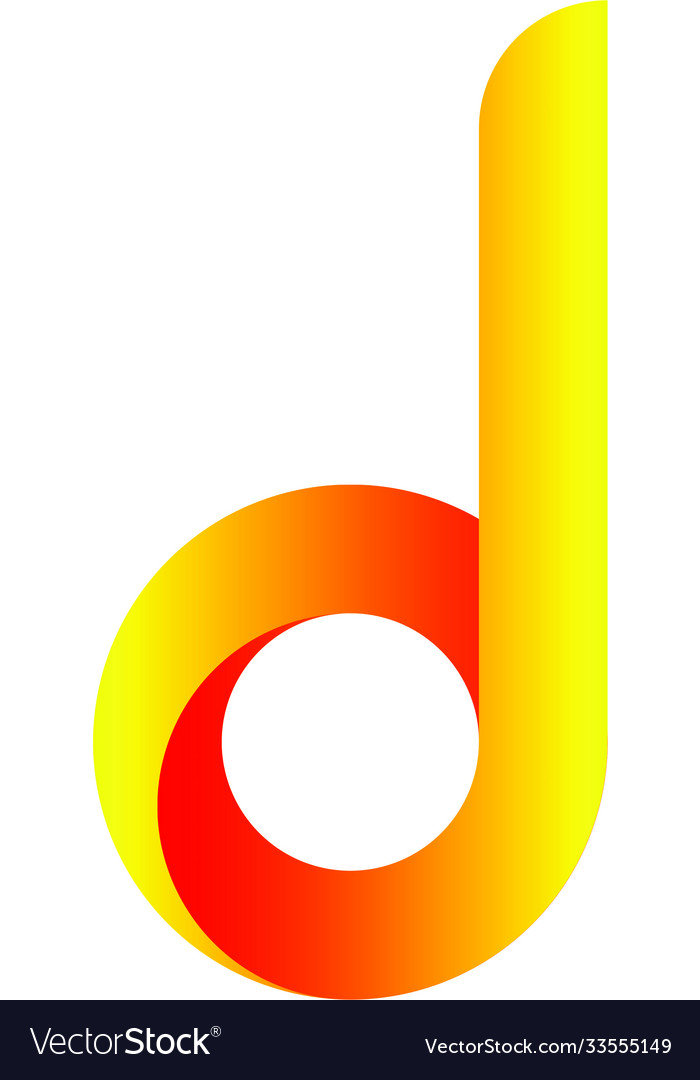 D letter logo gradient red color