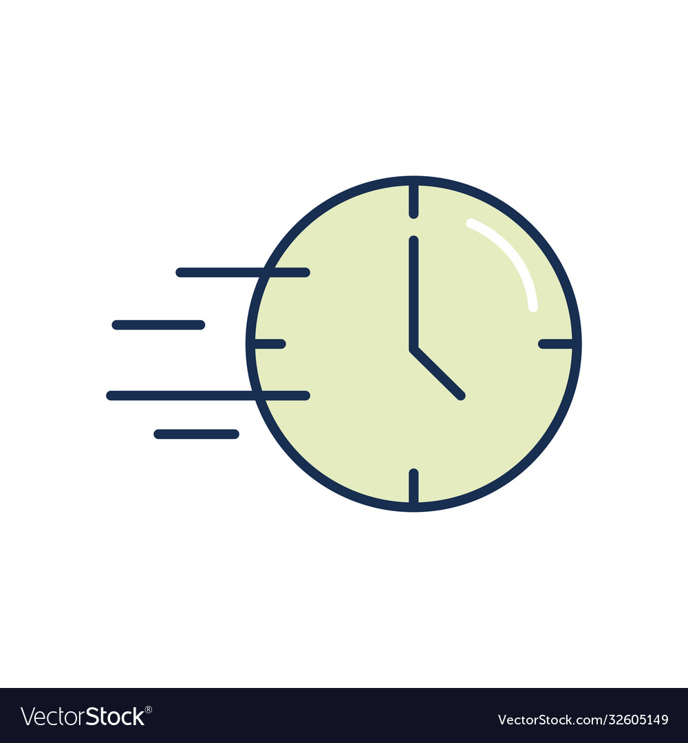 Fast clock icon line fill style