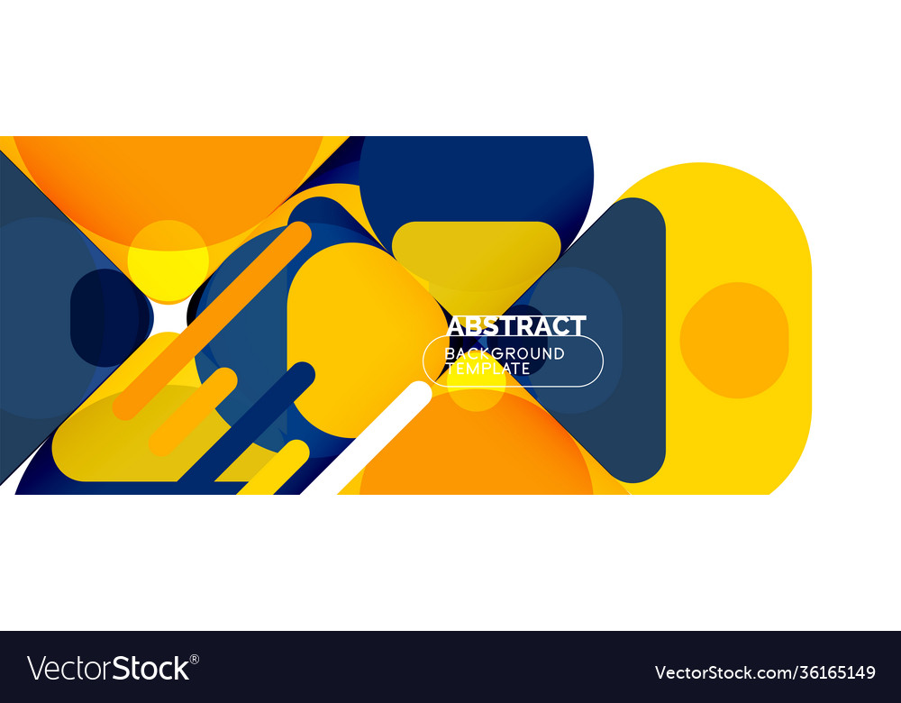 Flat geometric round shapes and dynamic lines vector image Flat geometric round shapes and dynamic lines