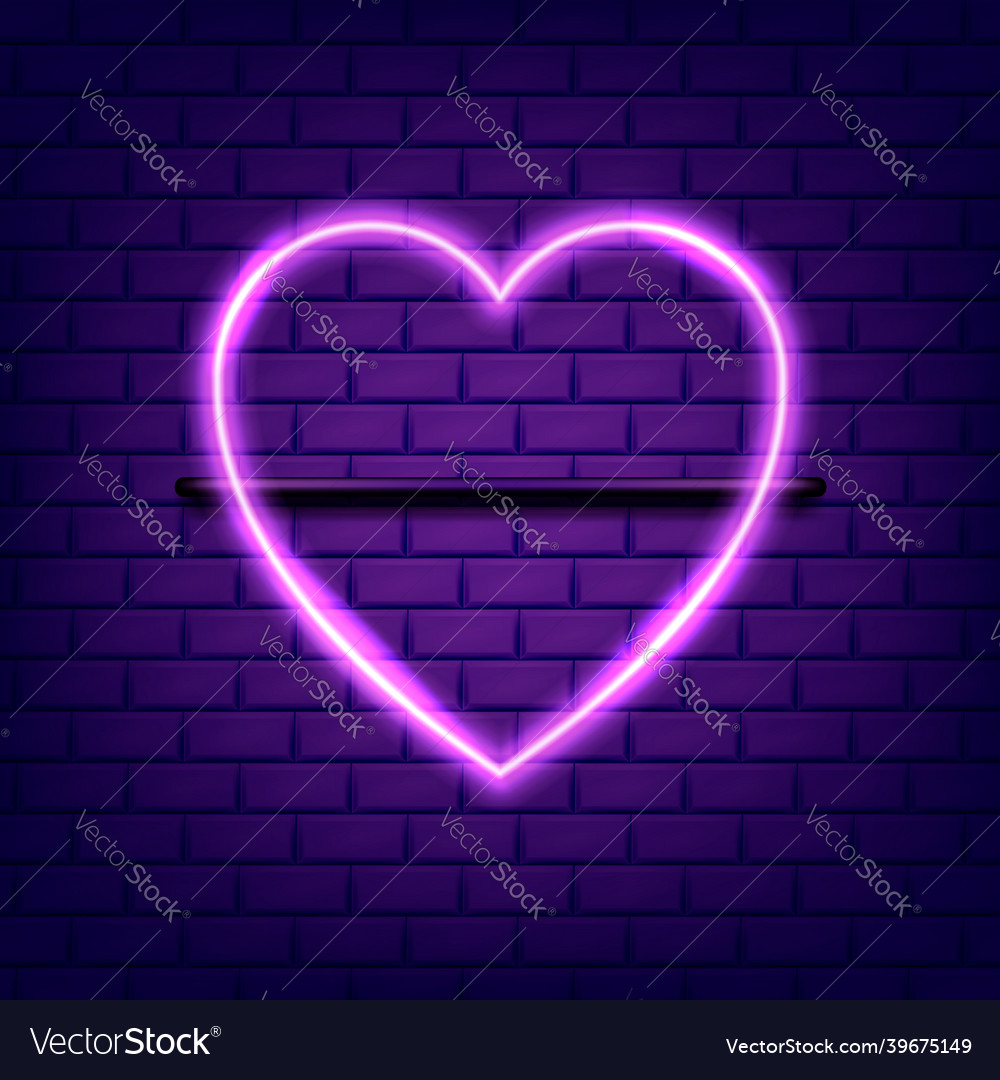 Heart neon icon valentines day concept modern