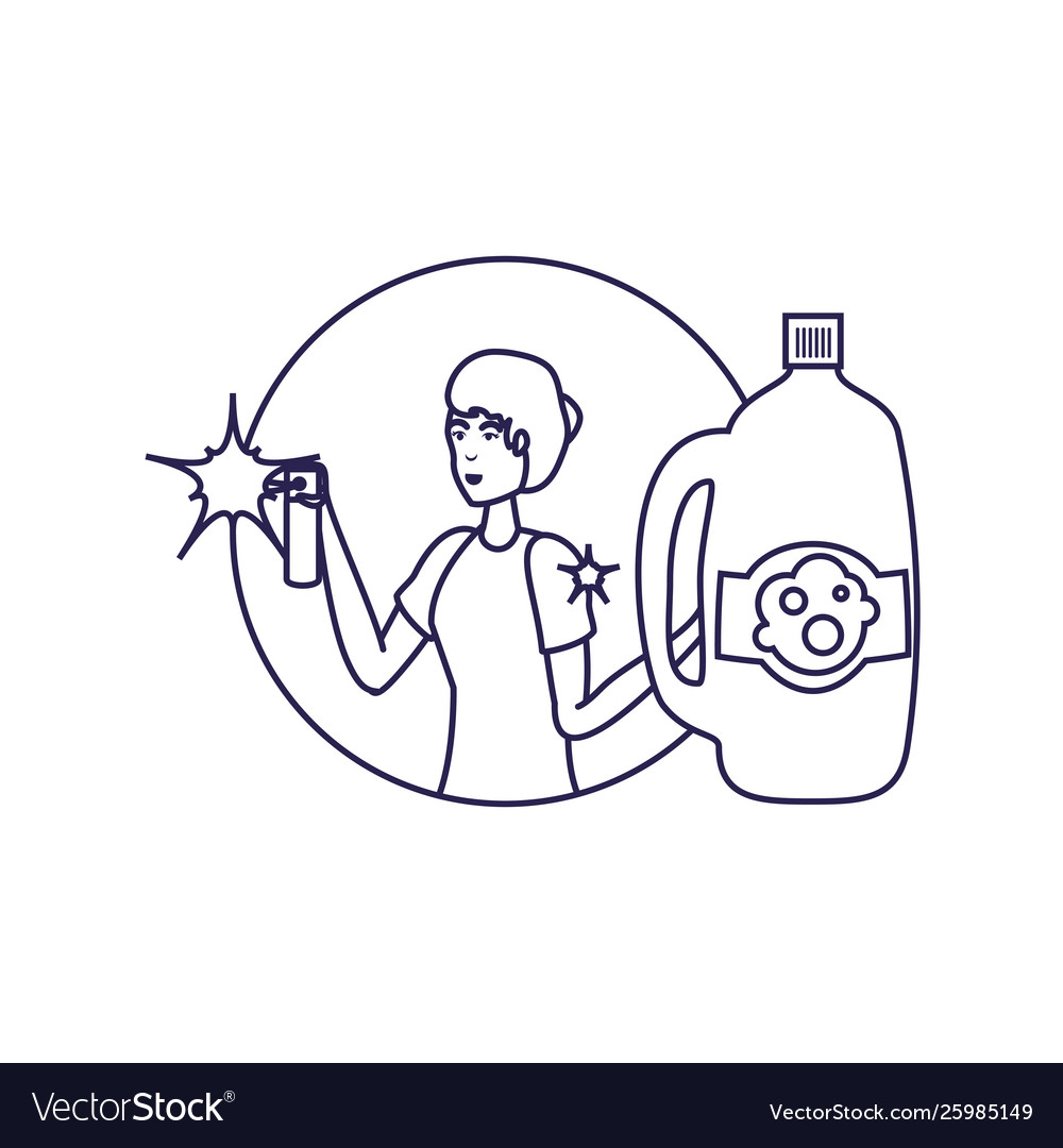 Isolated woman cartoon and cleaning design