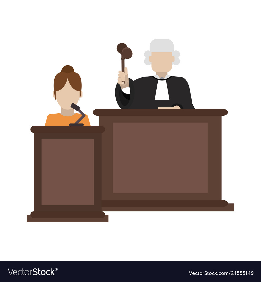 Judge and witness on podium