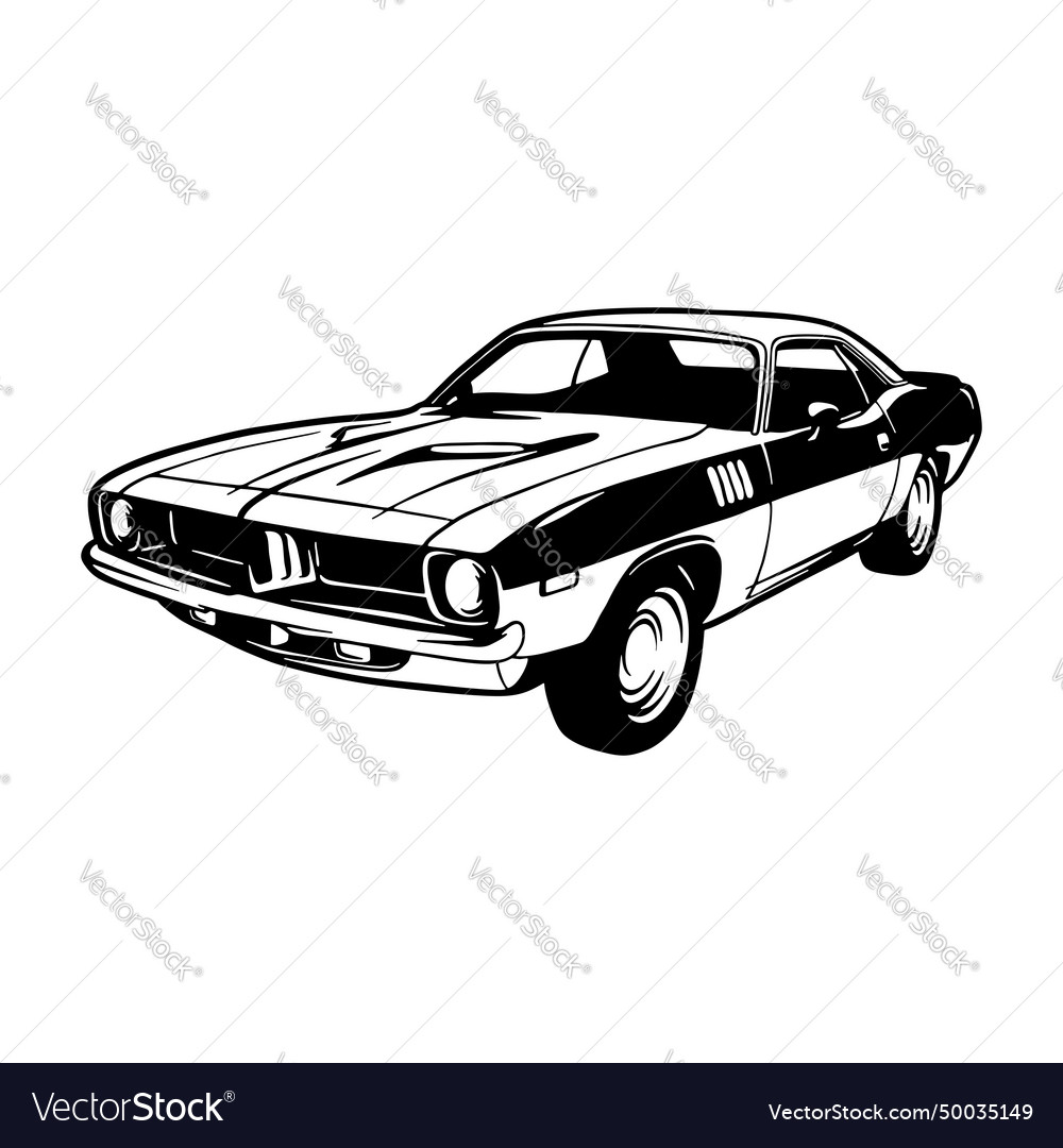 Muscle car - us classic stencil Royalty Free Vector Image