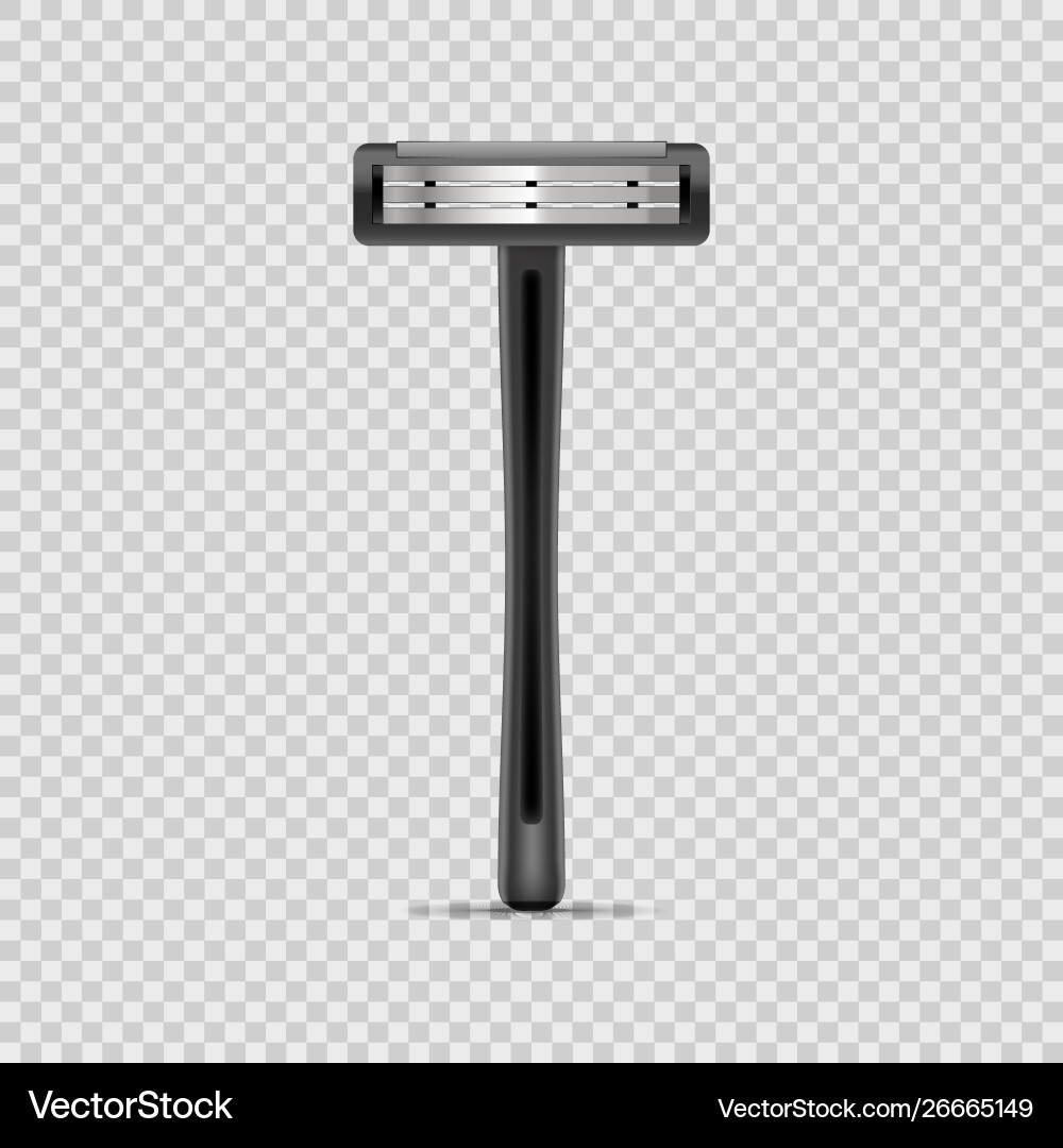 Realistic detailed 3d black shaving razor mockup Vector Image