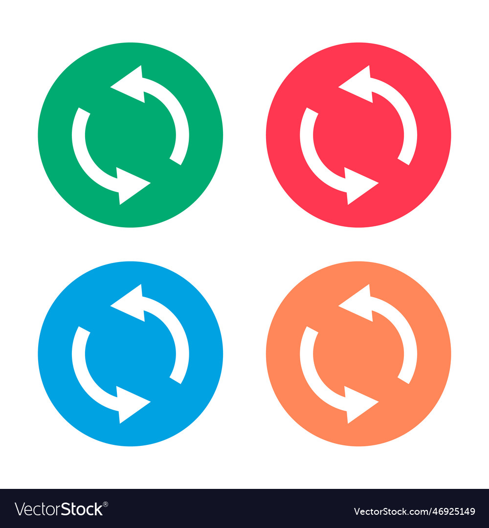 Rotating arrows icon set or reload and refresh