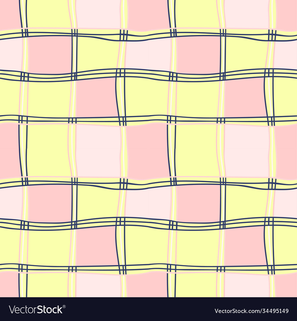 Seamless pattern with hand drawn line checkered vector image Seamless pattern with hand drawn line checkered