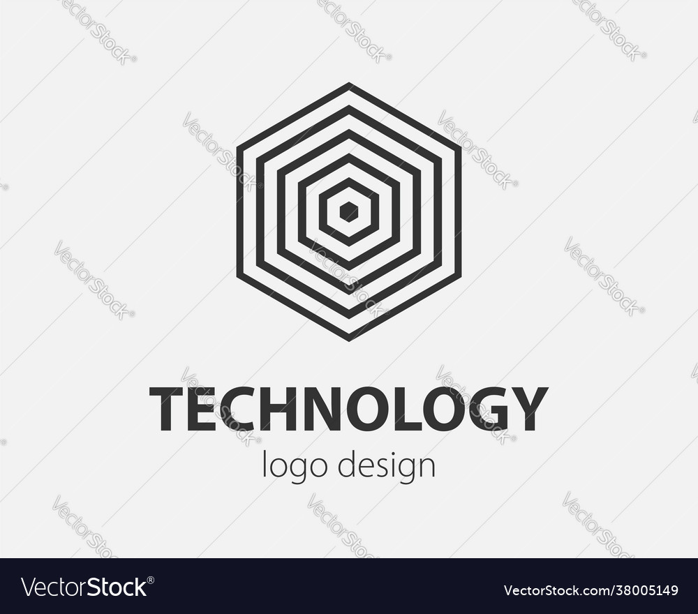 Trend logo hexagon tech design technology