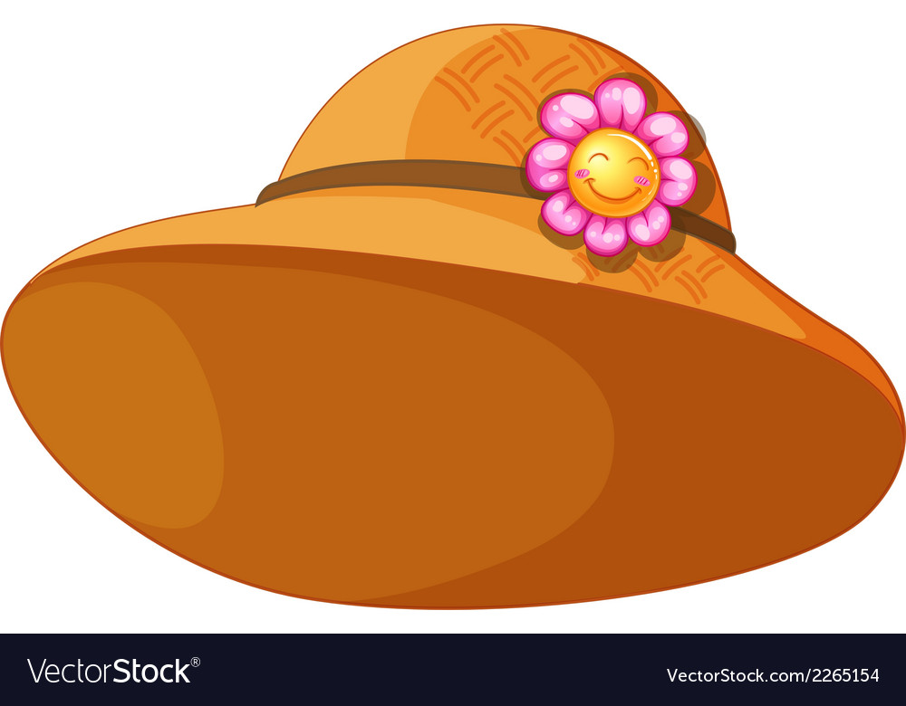 A brown hat with a flower Royalty Free Vector Image