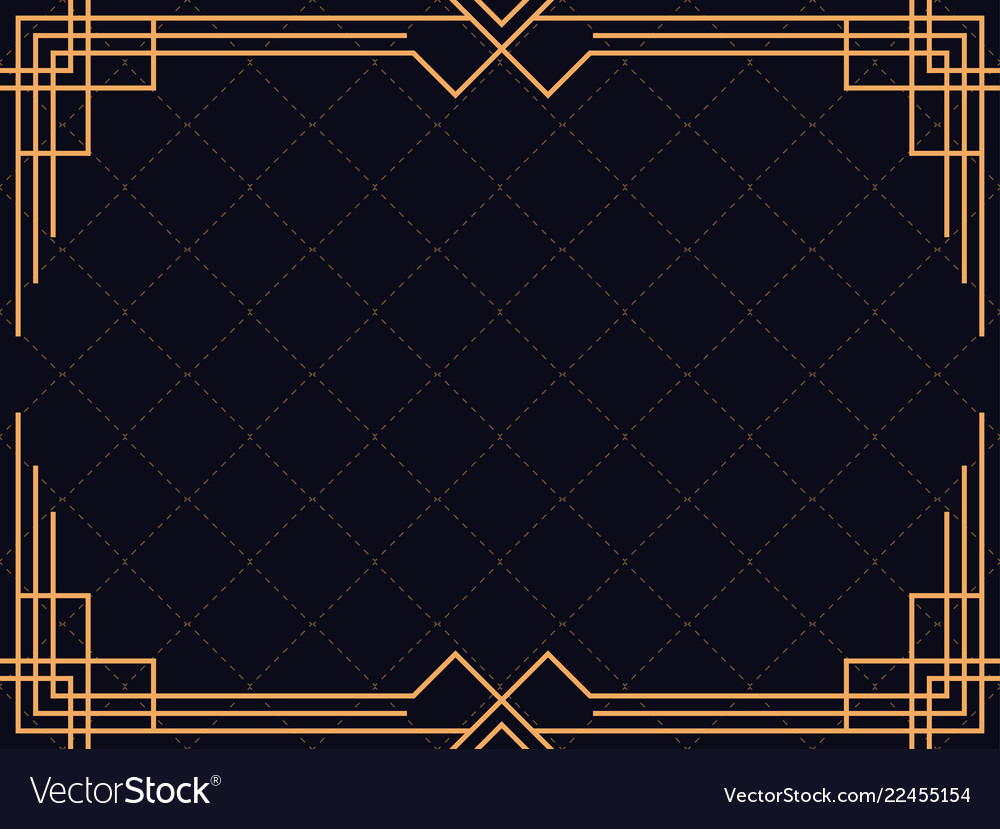 Art deco frame vintage linear border design a Vector Image