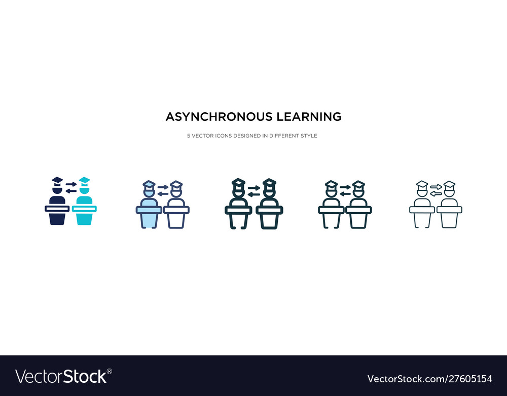 Asynchronous learning icon in different style