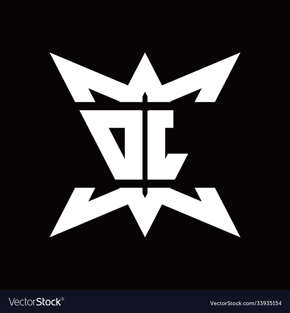 Dl logo monogram with crown up down side design