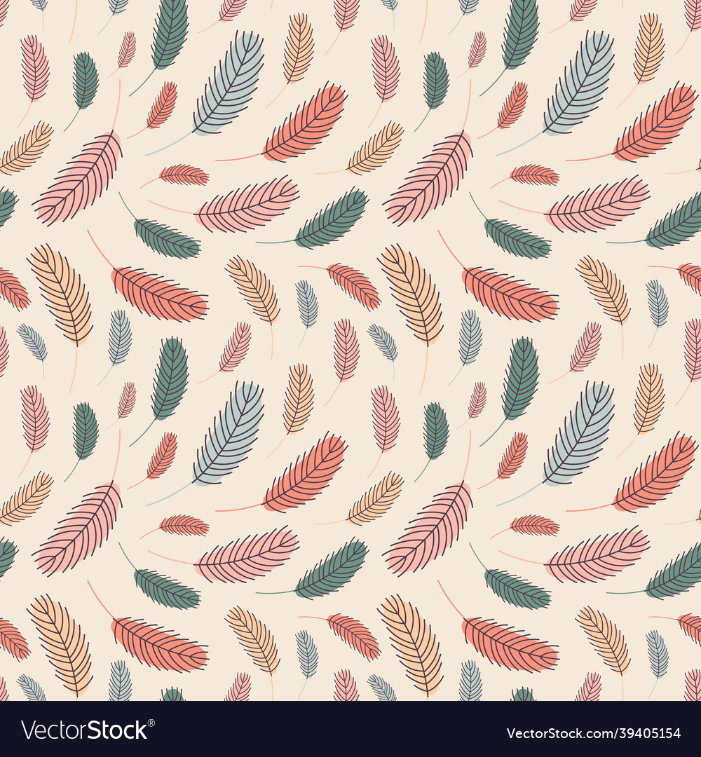 Feathers seamless pattern vector image Feathers seamless pattern