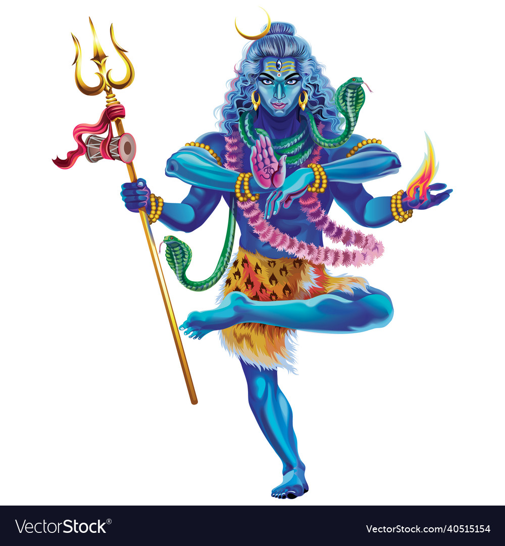 God shiva on a white background Royalty Free Vector Image