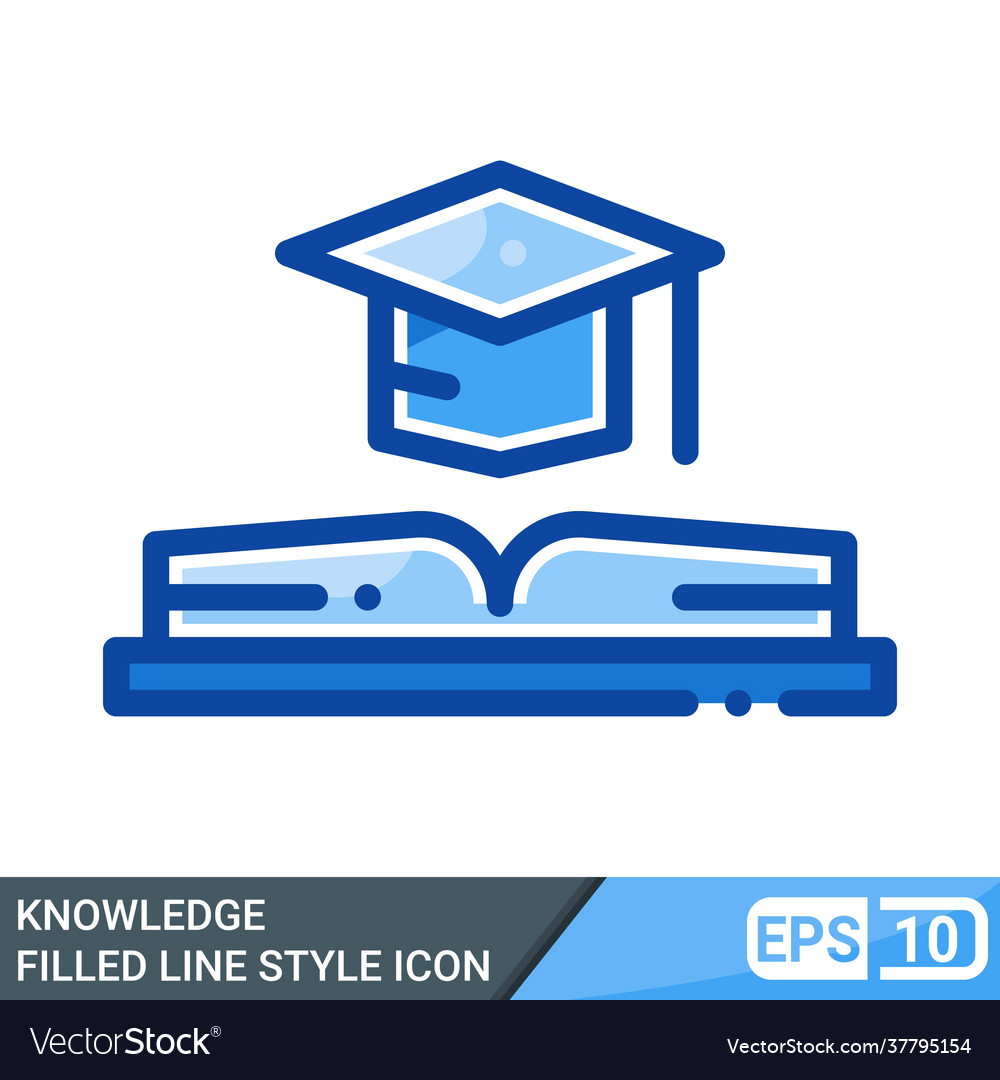 Knowledge in filled line style icon vector image Knowledge in filled line style icon