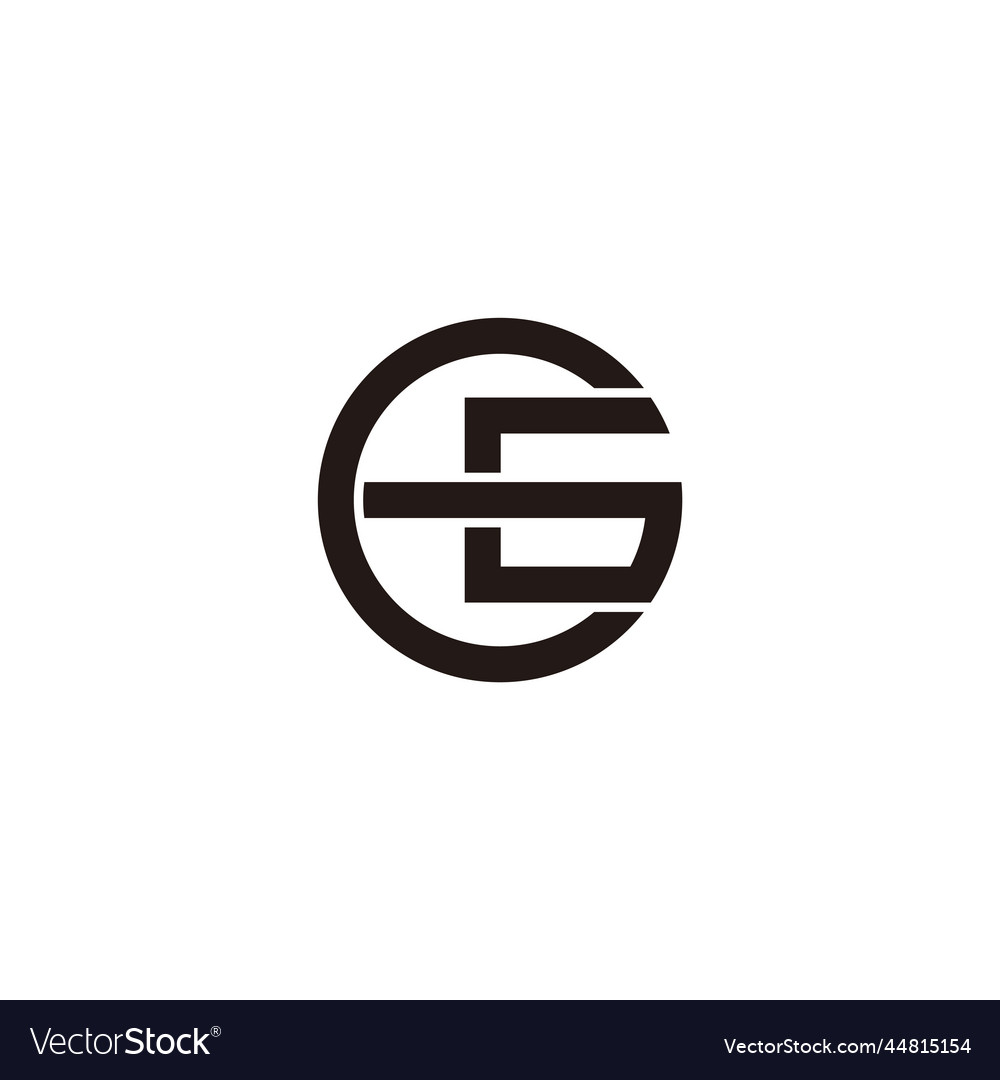 Letter cg simple geometric line round logo