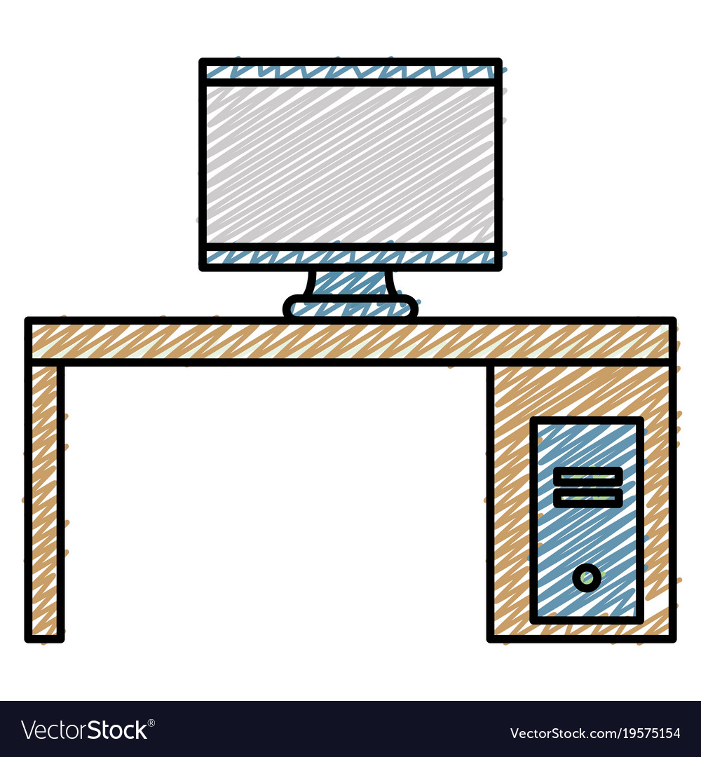Monitor computer in desk