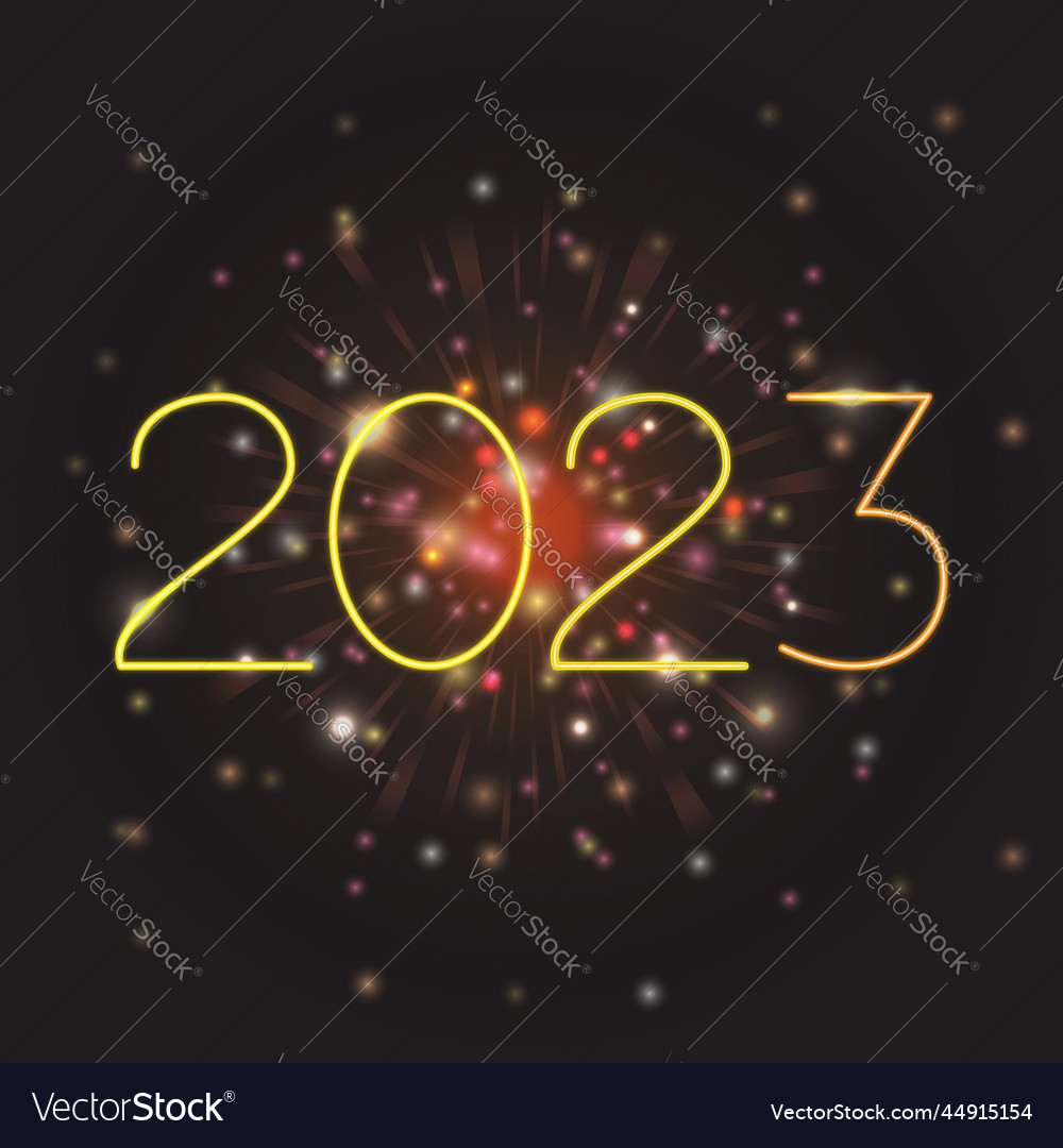 Neujahr 2023 Neon Banner