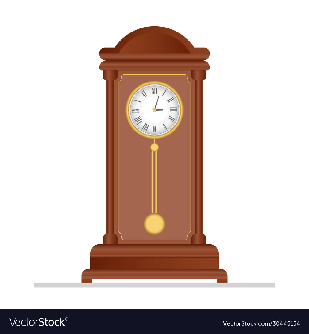 Old retro clock with pendulum vector image Old retro clock with pendulum
