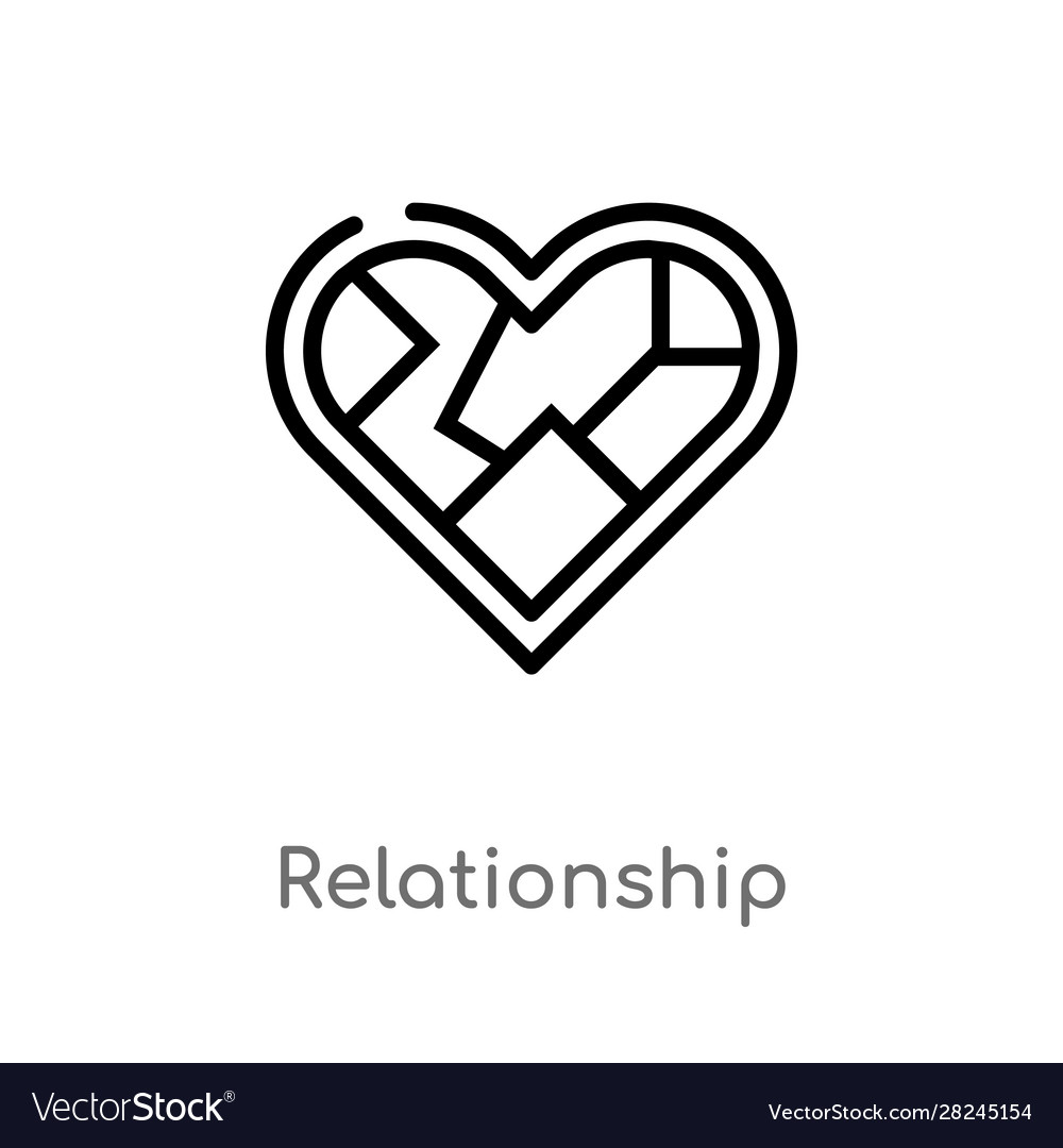 Outline relationship icon isolated black simple Vector Image