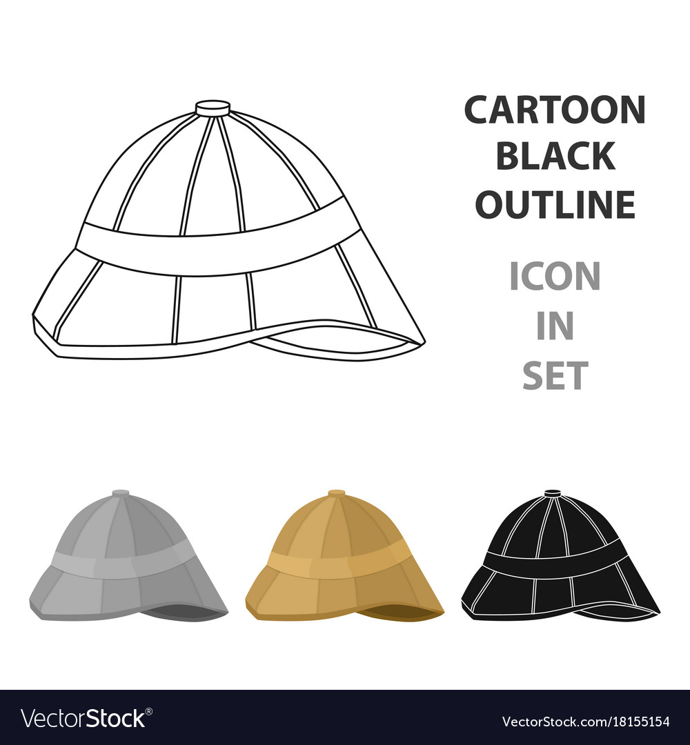 Pith helmet icon in cartoon style isolated Vector Image