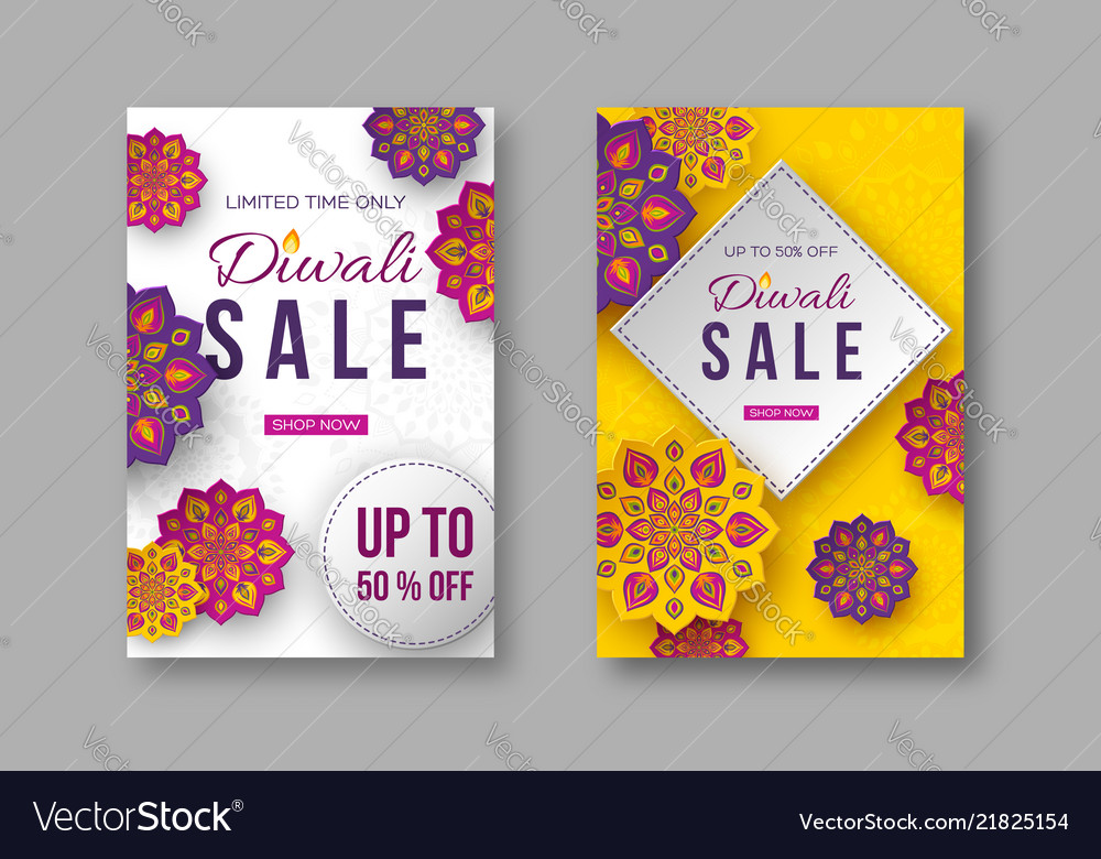Sale poster or banner for festival of lights vector image Sale poster or banner for festival of lights