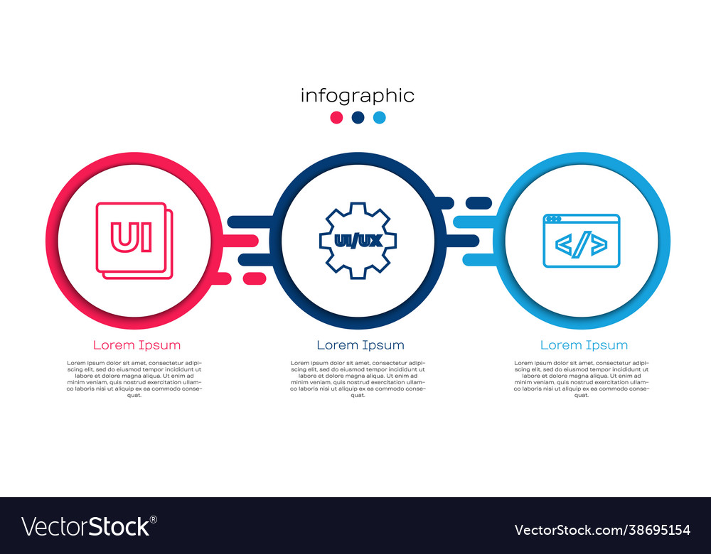 Set line ui or ux design and front end vector image Set line ui or ux design and front end