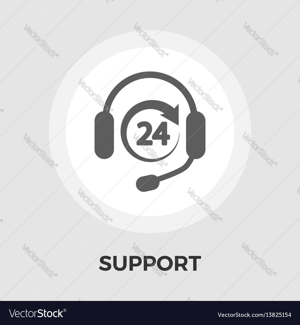 Support 24 hours flat icon