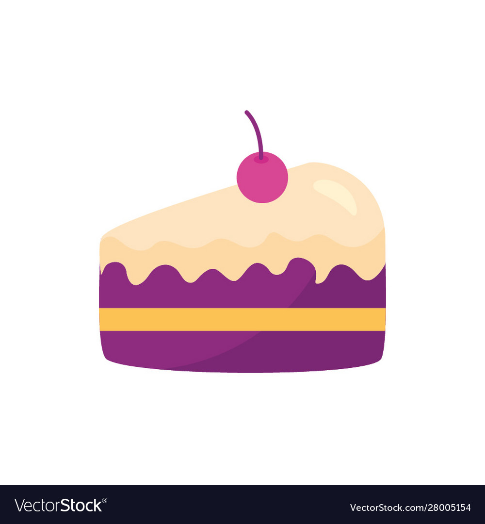 Sweet cake portion isolated icon