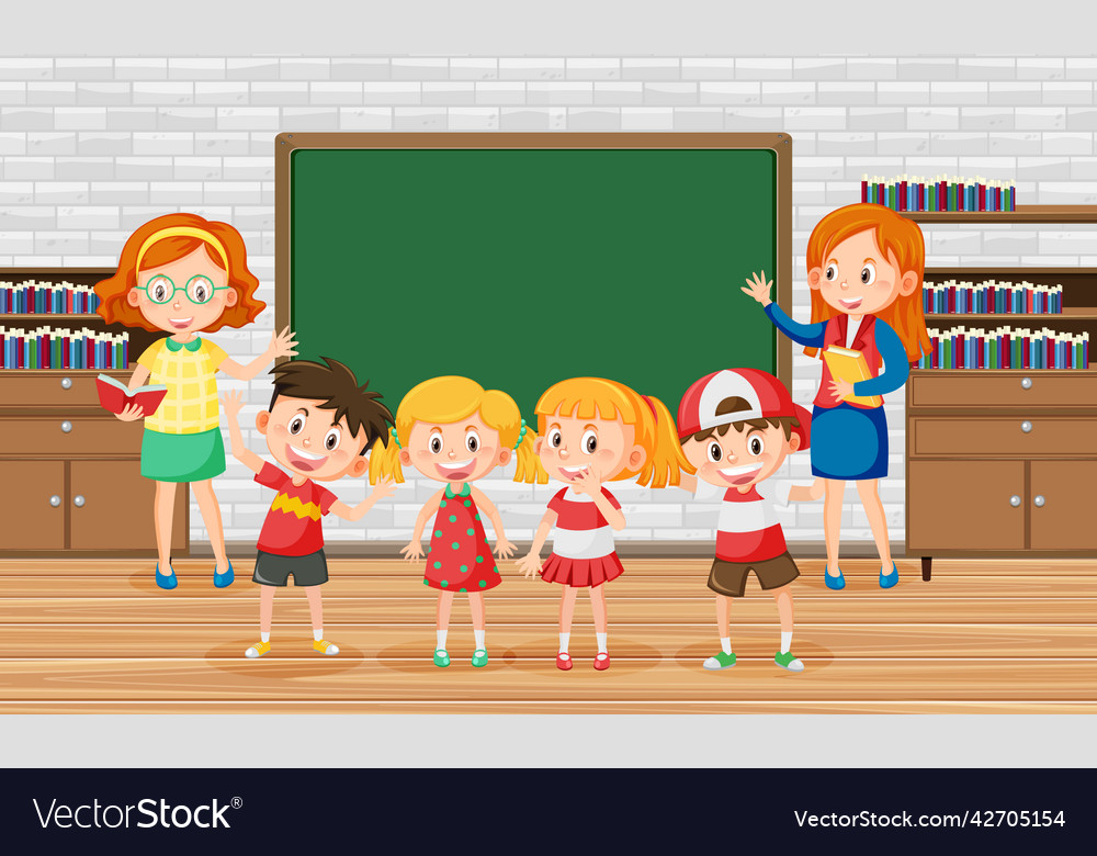 Teacher and students in the classroom