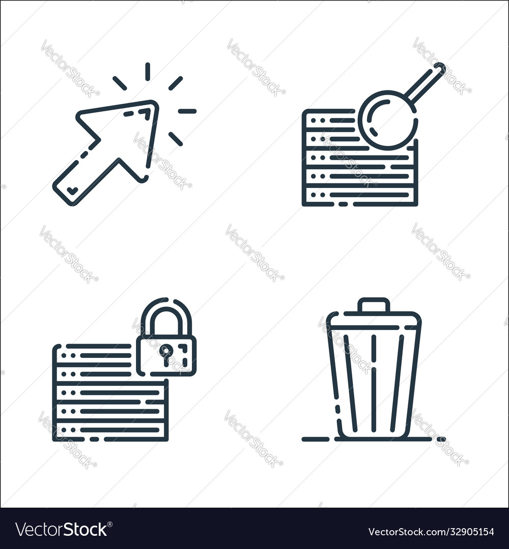 User interface line icons linear set quality vector image User interface line icons linear set quality