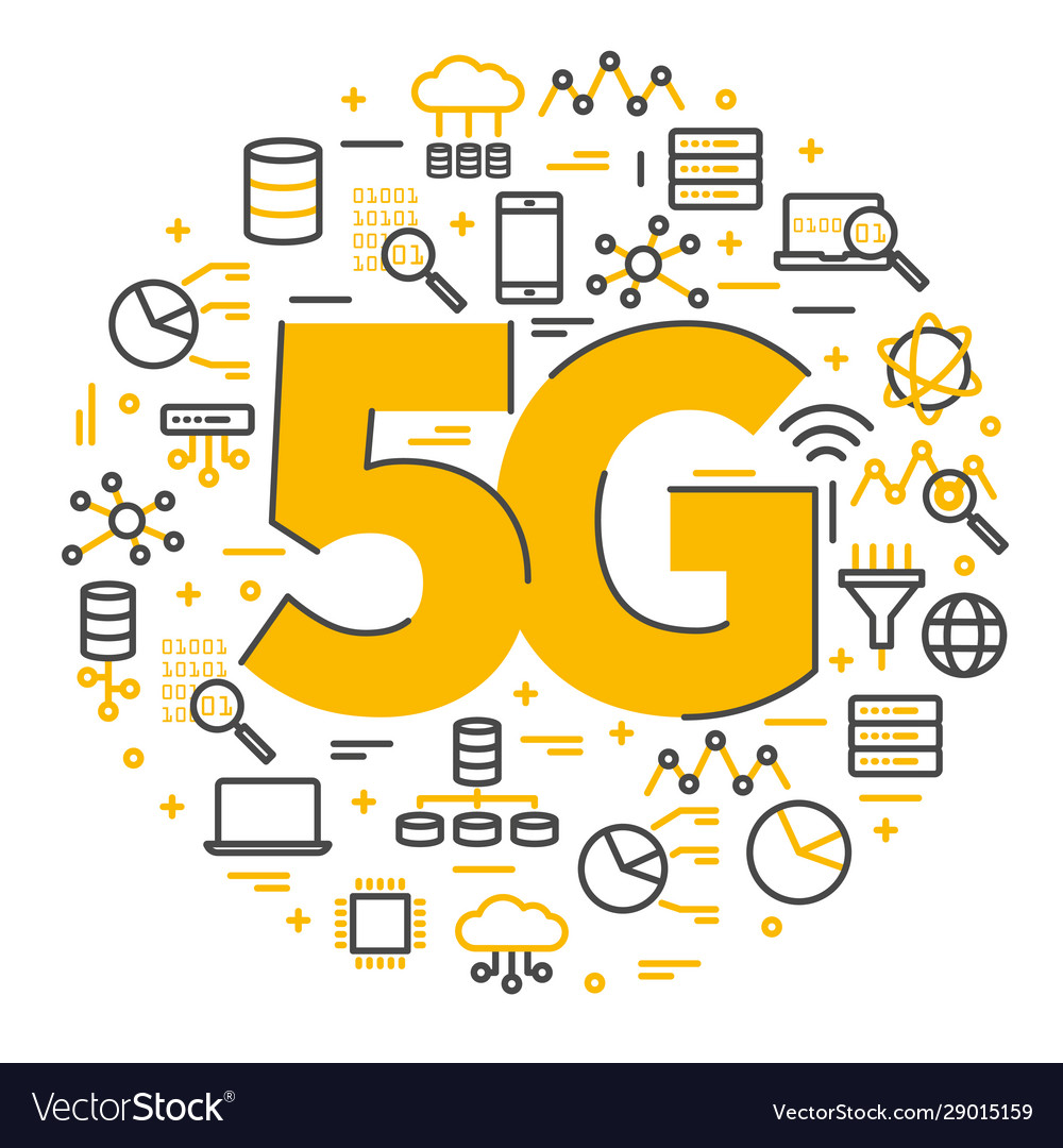 5g sign logo technology network Royalty Free Vector Image