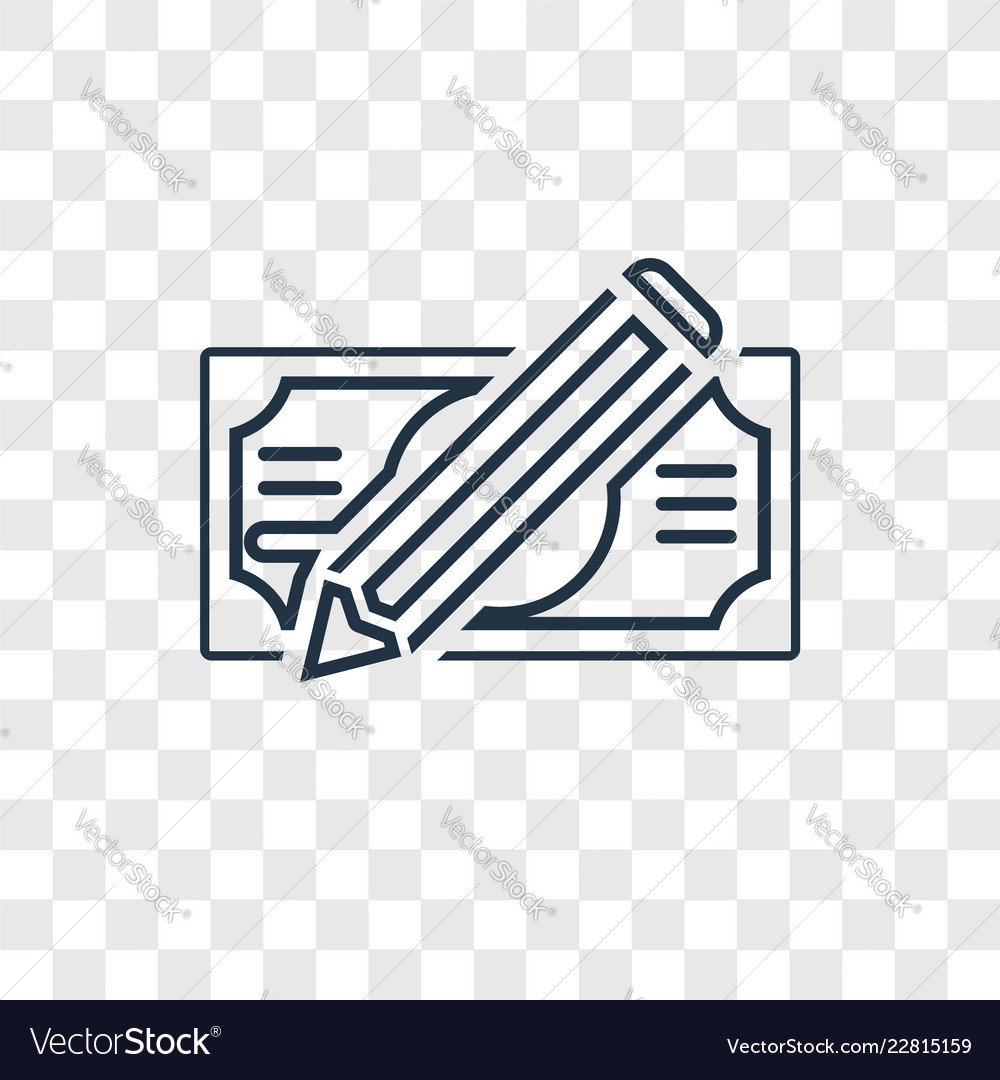 Check concept linear icon isolated on transparent vector image Check concept linear icon isolated on transparent