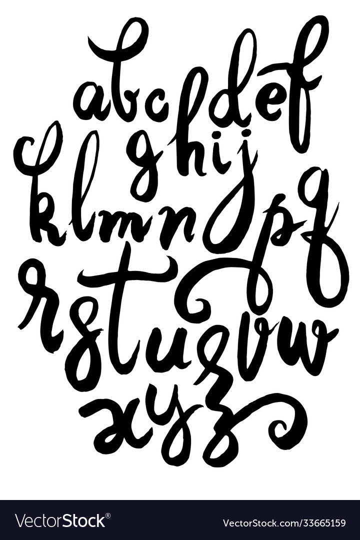 Handwritten brush script letters isolated