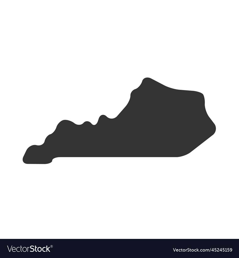 Kentucky Black Silhouette Map State Of Usa Vector Image