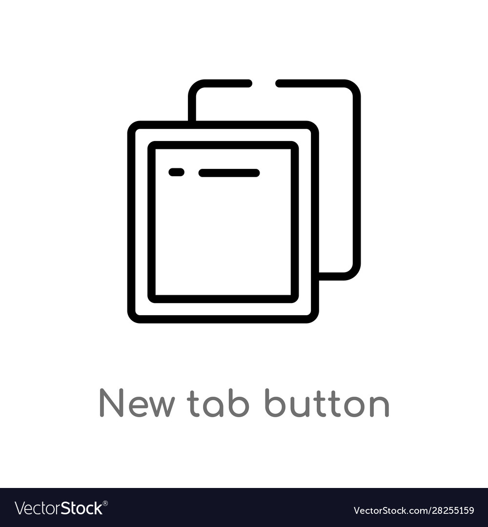 Outline new tab button icon isolated black simple