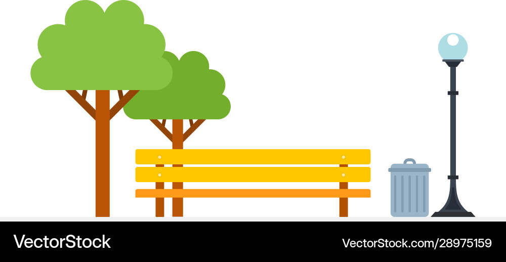 Place rest in park flat material design Royalty Free Vector