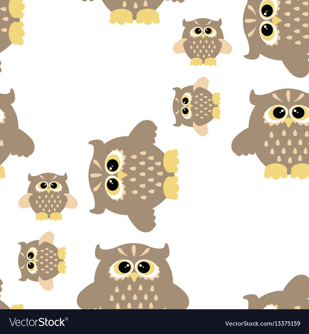 Seamless pattern with color owl