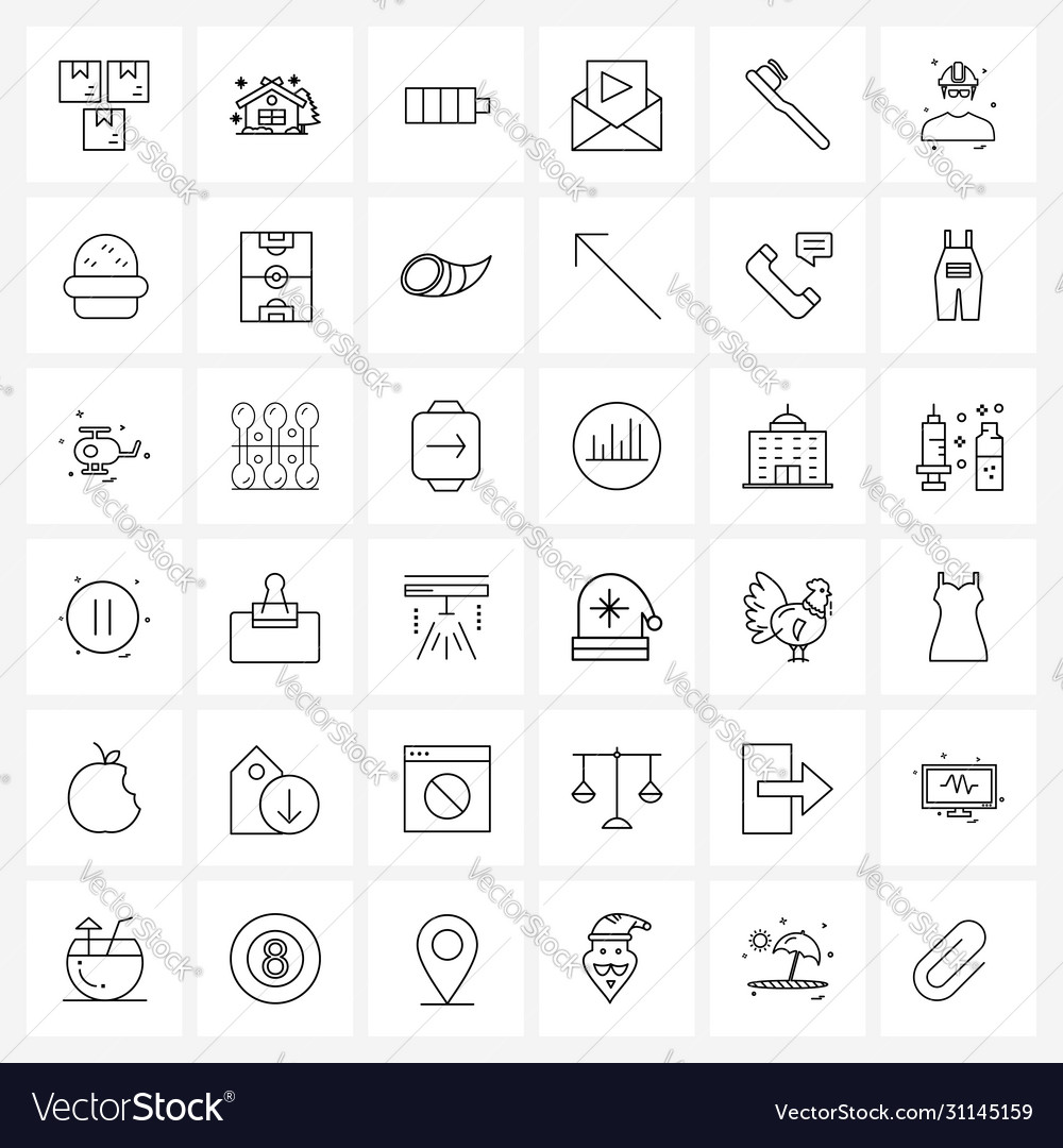 Set 36 simple line icons for web and print