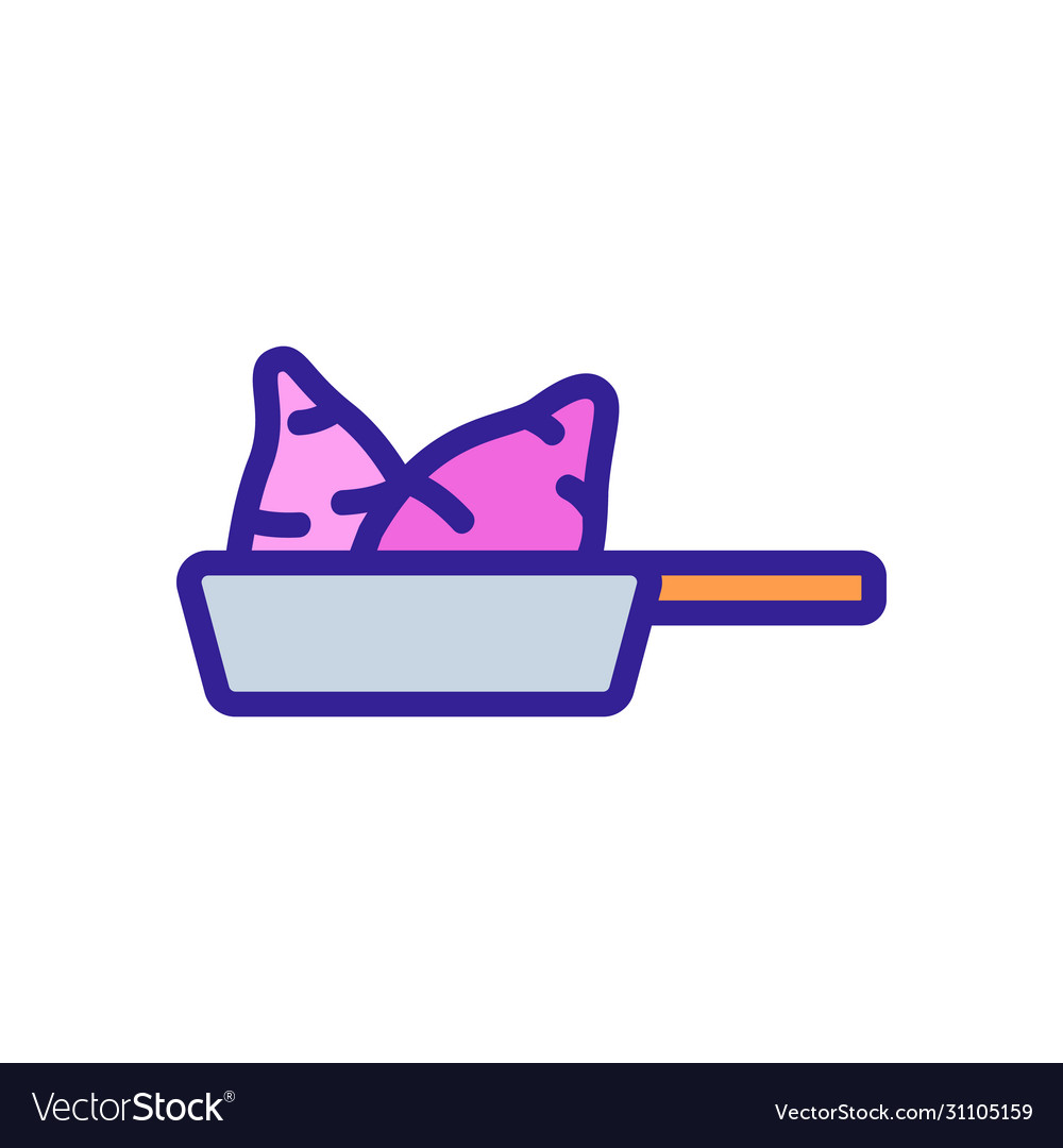 Sweet potato frying icon outline