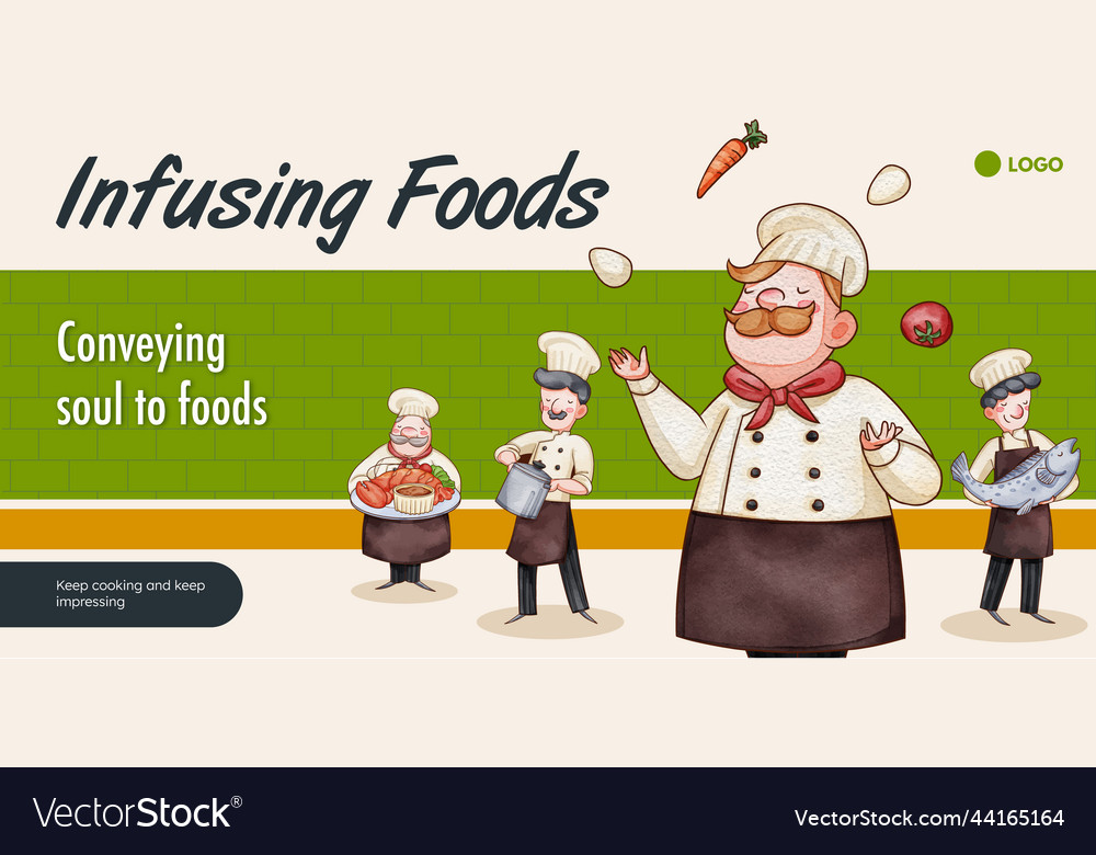 Blog header template with chef day