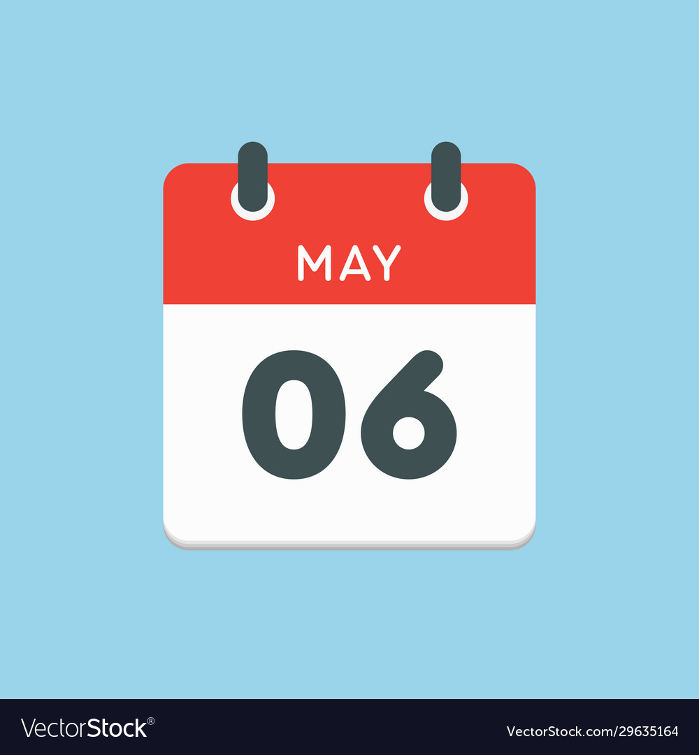 Calendar day 6 may days year Royalty Free Vector Image