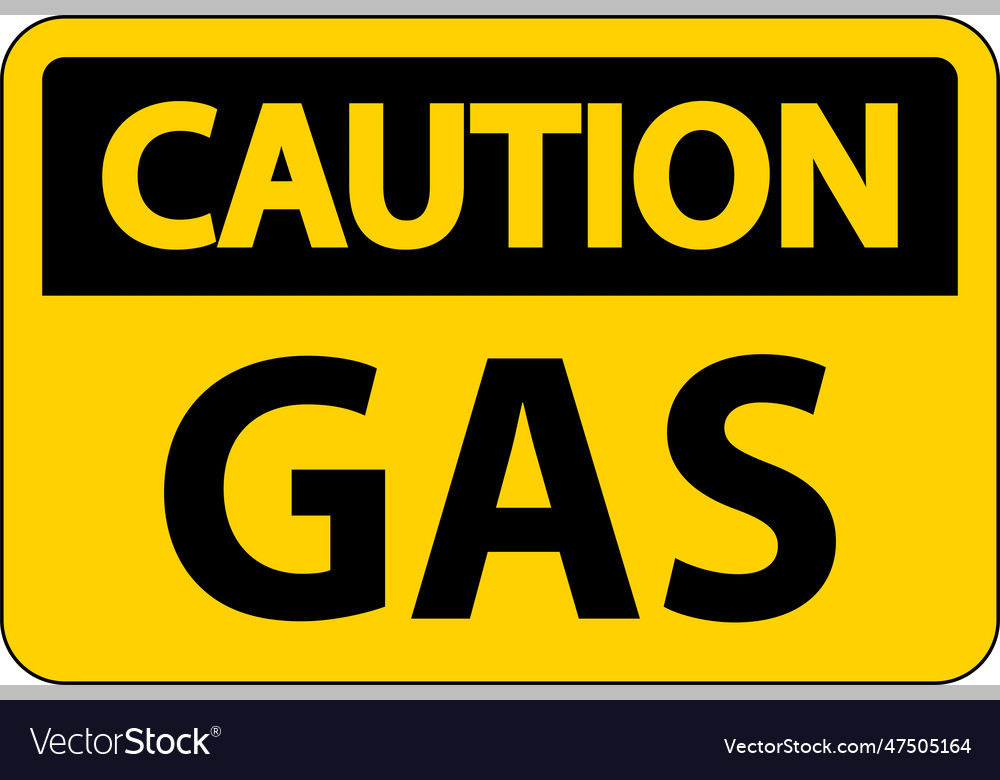 Caution flammable sign gas on white background Vector Image