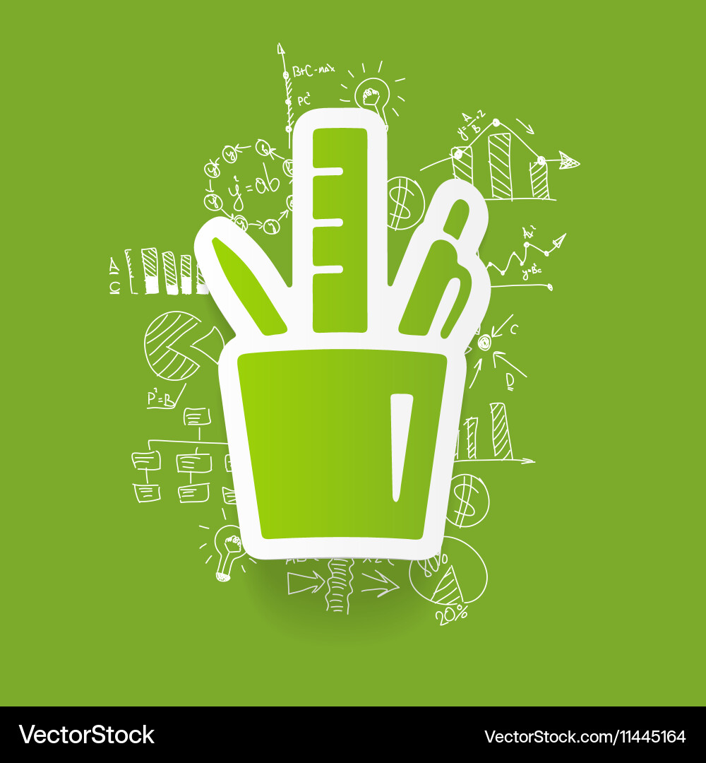 Drawing business formulas stationery tools Vector Image